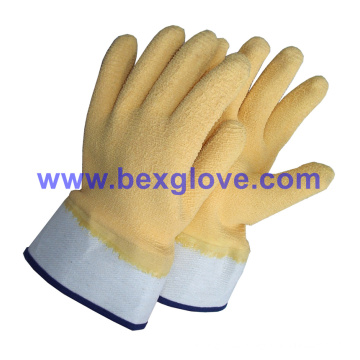 Yellow Latex Working Glove, Safety Cuff